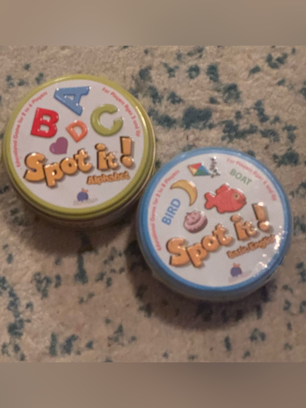Two Spot It! Alphabet Basic English Educational Game  Kids Blue Orange Games - Picture 2 of 4